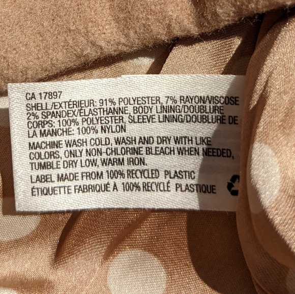 6-12 Months Baby Gap Tan Peacoat with Polka Dot Lining and Bow on Back - Picture 5 of 5